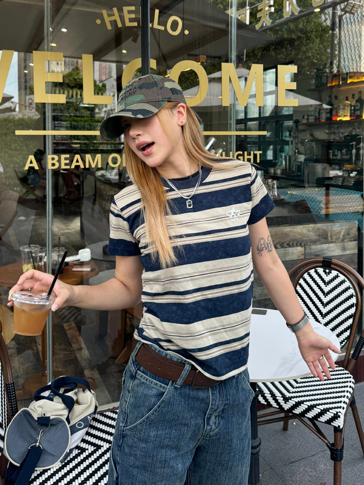 ボーダー半袖長袖Tシャツ N476