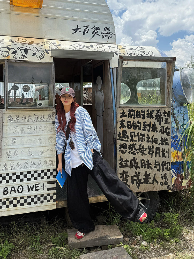 チェック柄長袖シャツ N546