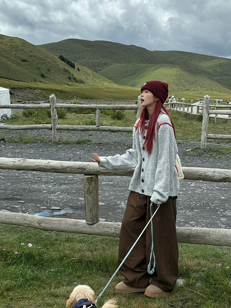 オーバーサイズ・カラー付きニットカーディガン N684