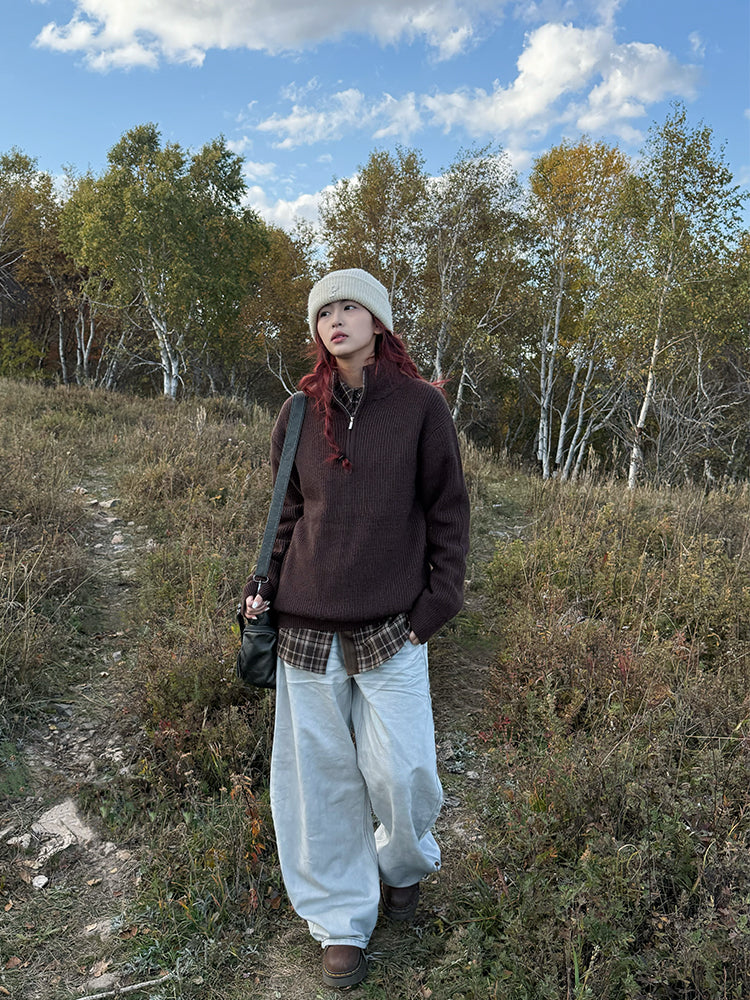 ハーフジップニットセーター N824