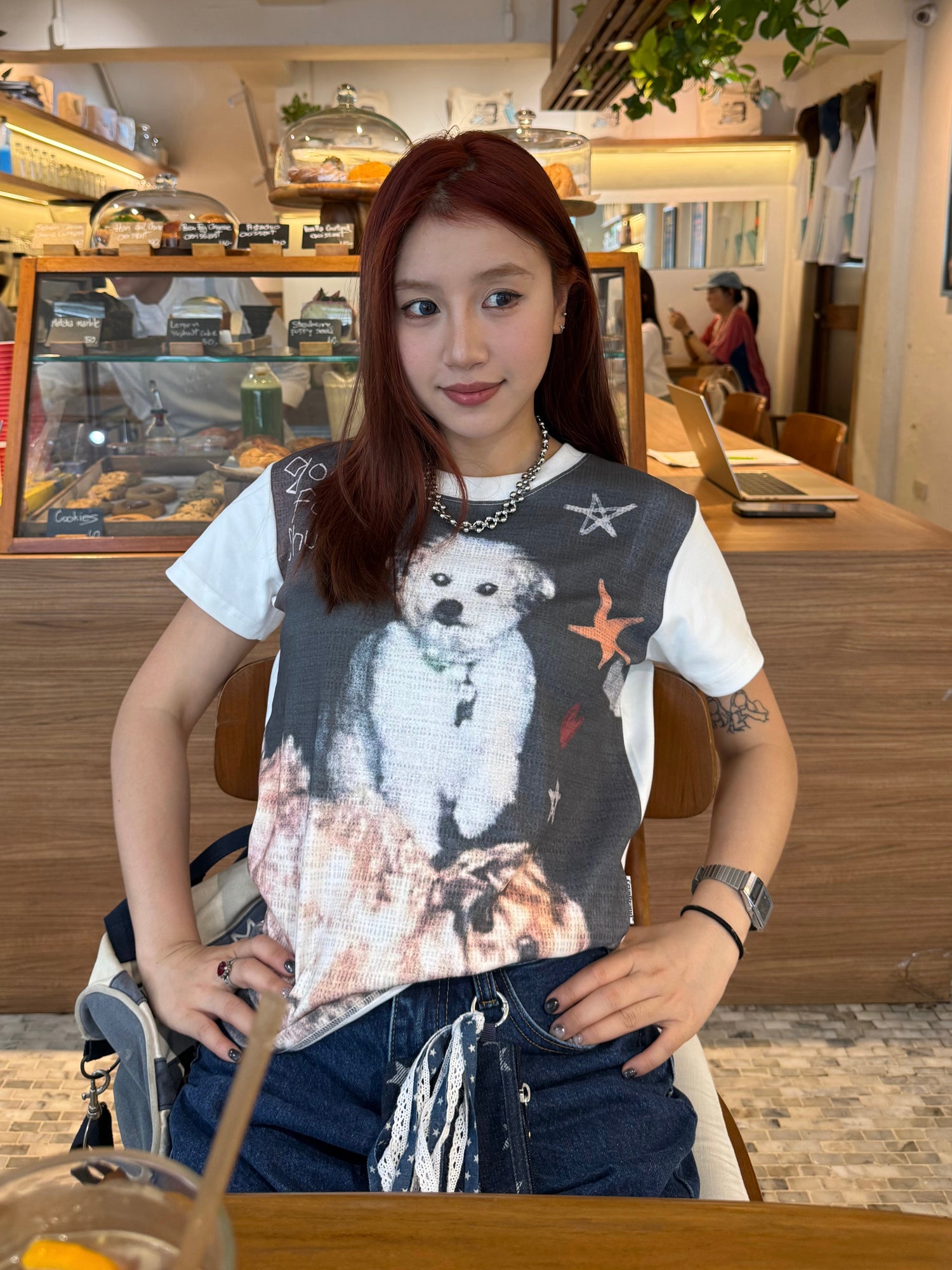 ドッグプリント半袖Tシャツ N504