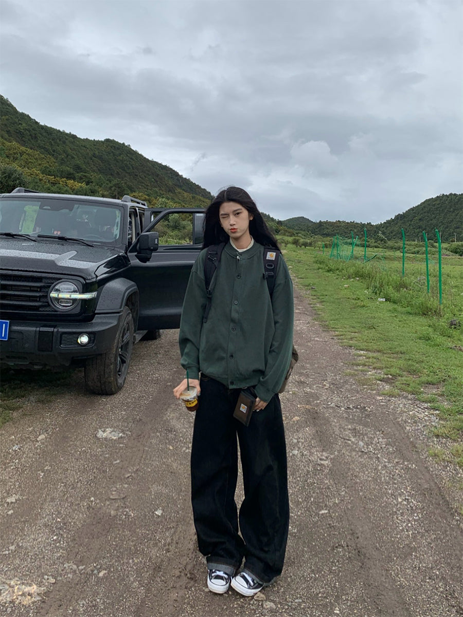 ラウンドネックスウェットカーディガン N559