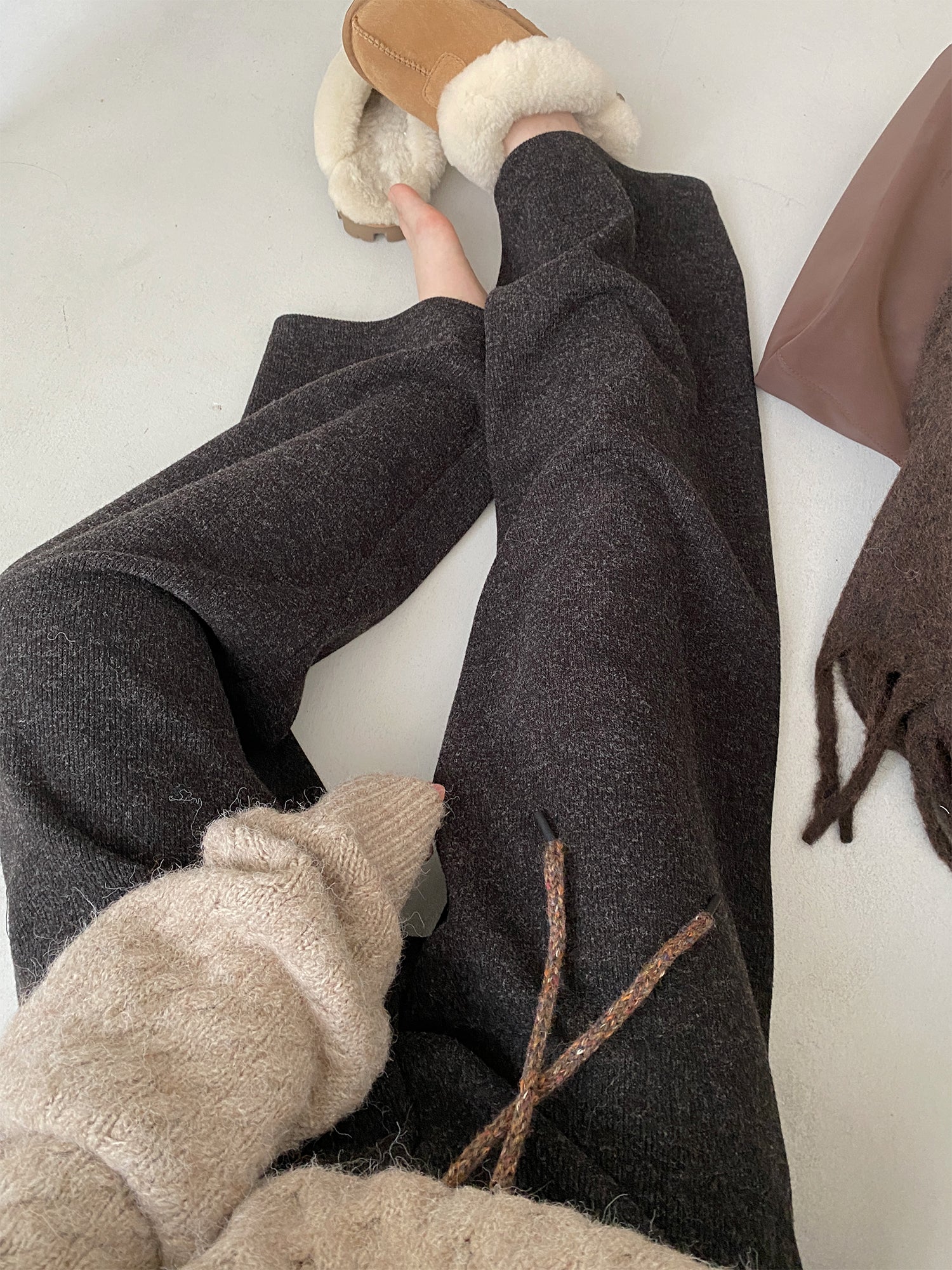 ハイウエストワイドレッグパンツ N796