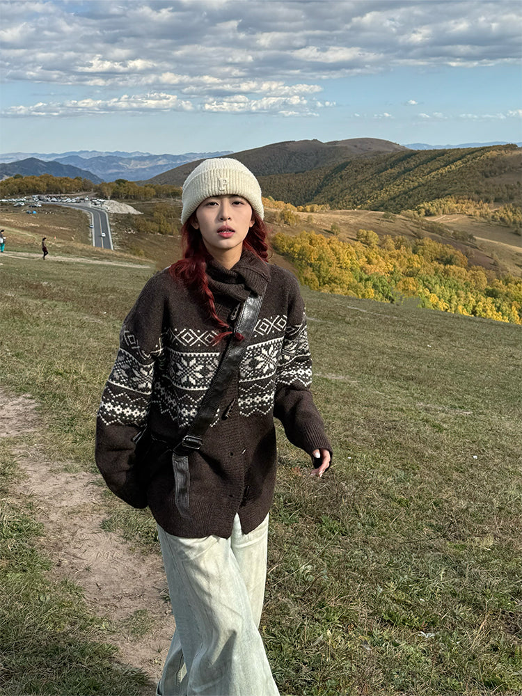 ジャカードニットカーディガン N823