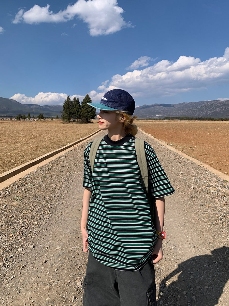 ボーダー柄半袖Tシャツ N438