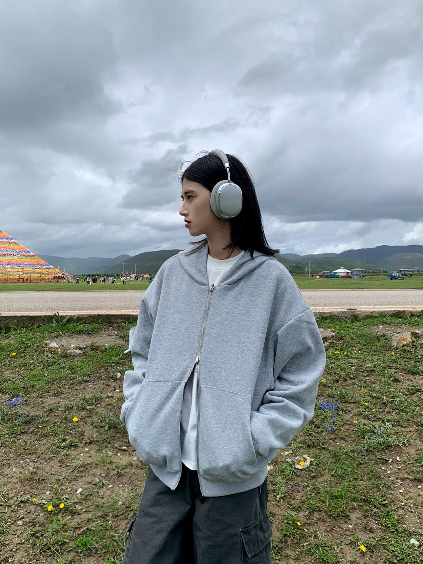 リバーシブルチェック柄パーカー N498