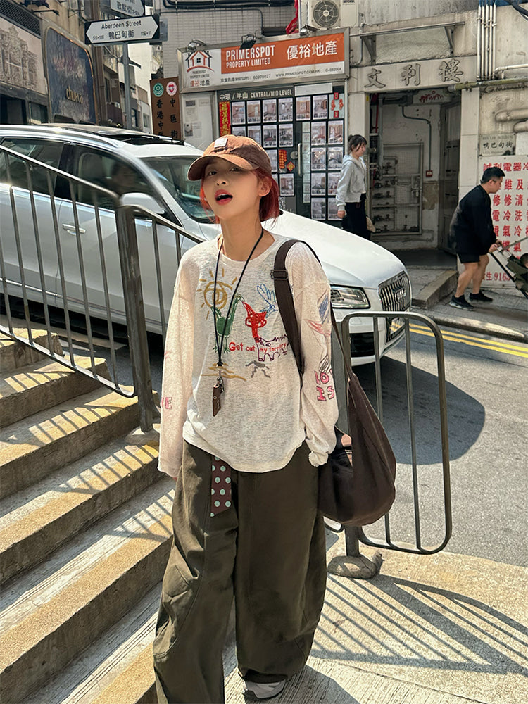 シンプルで着回せる 薄手長袖カットソー きれいめインナー N430