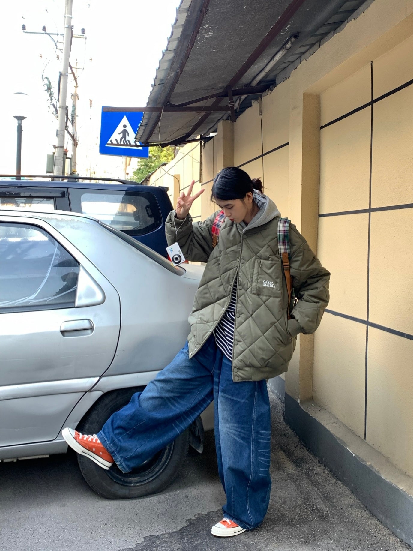 フード取り外し可/ノーカラーキルティングライトダウンジャケット N161