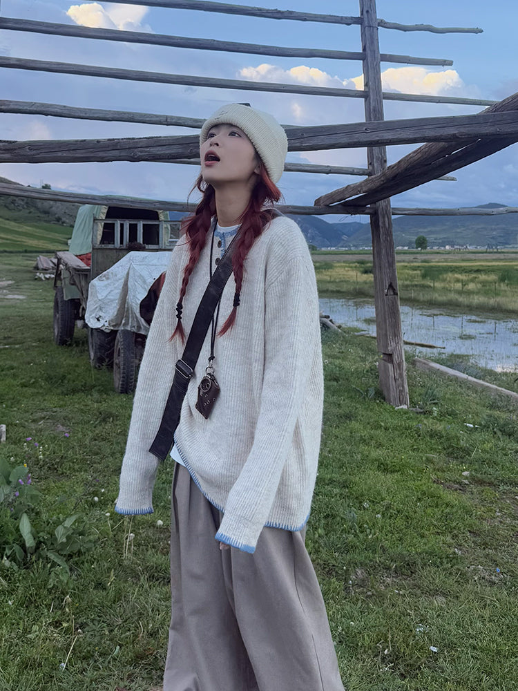 ヘンリーカラーニットセーター N594