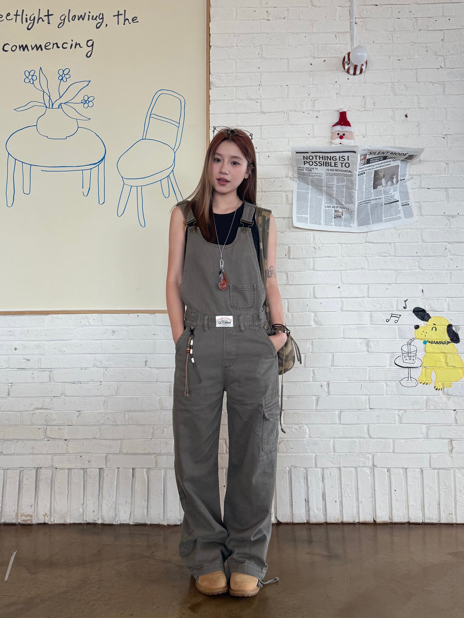 ミリタリーテイスト ワイドカーゴサロペット N500