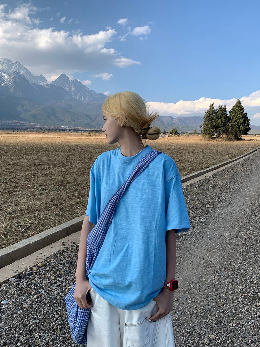 コットン無地半袖Tシャツ ベーシックカット N462