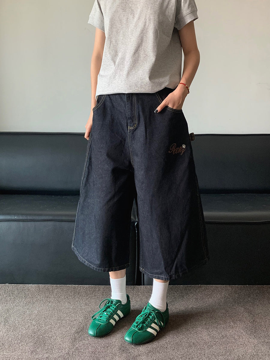 アニマル柄ポケットデニムショーツ N440