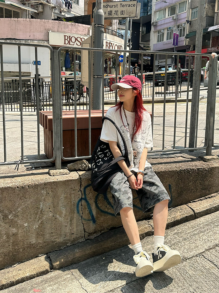 大人カジュアルに映える ロゴプリント半袖Tシャツ 着回し抜群 N428