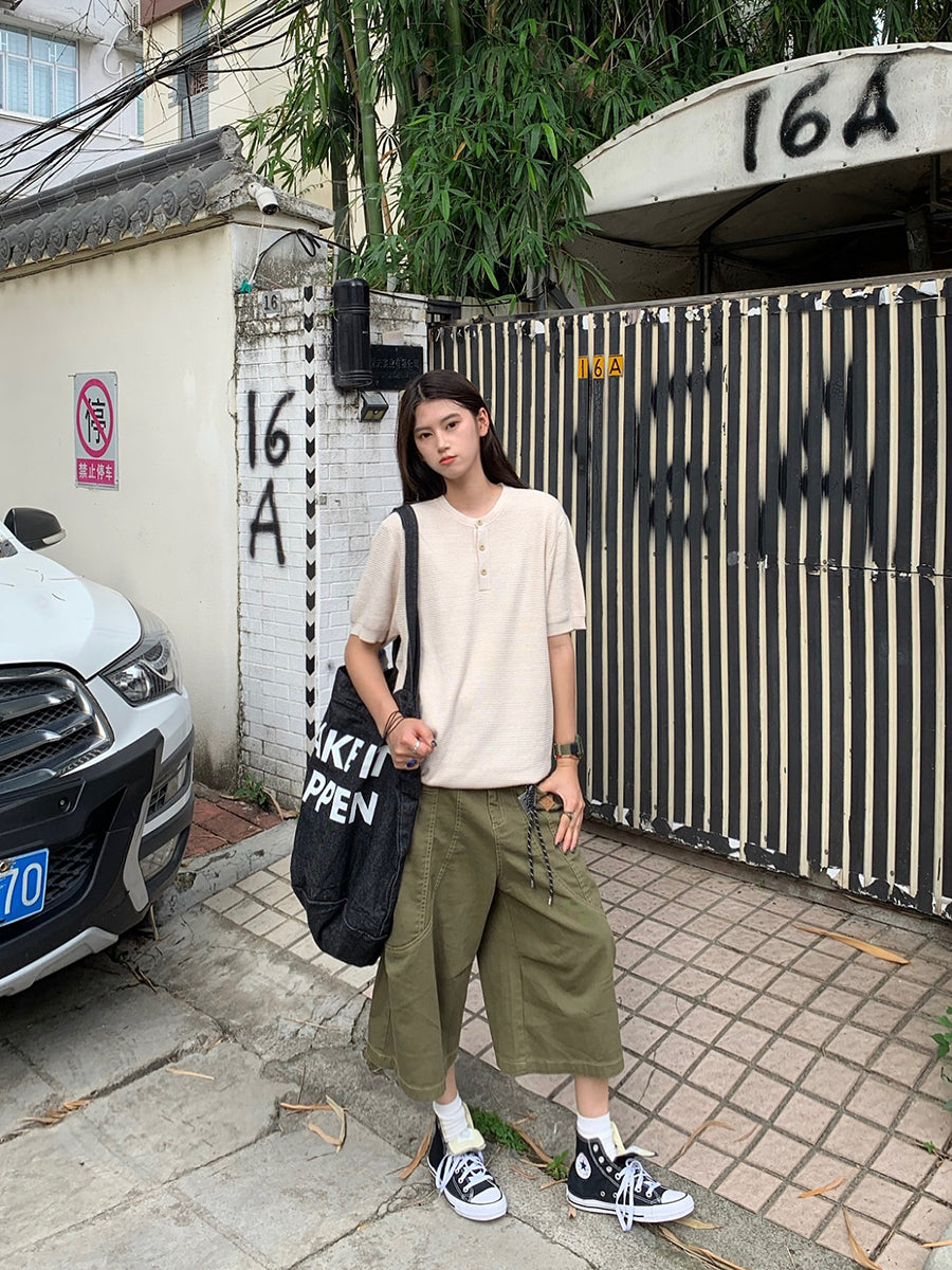 こなれ感プラス ヘンリーネック半袖Tシャツ きれいめ大人カジュアル N435