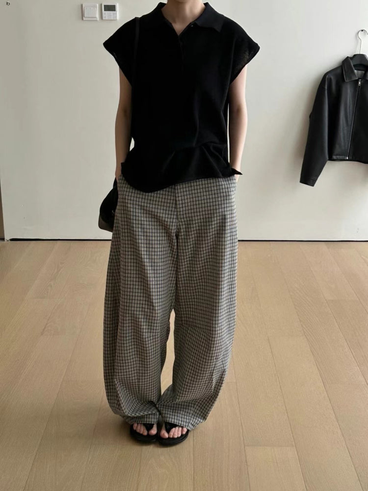 ルーズチェック柄パンツ N467