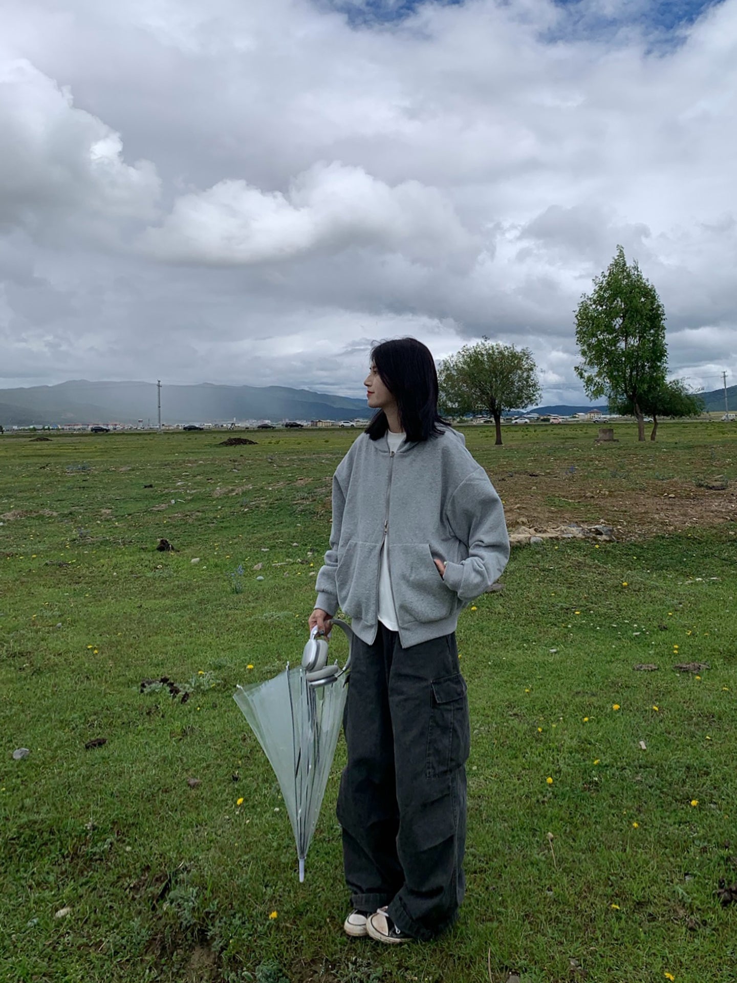 リバーシブルチェック柄パーカー N498