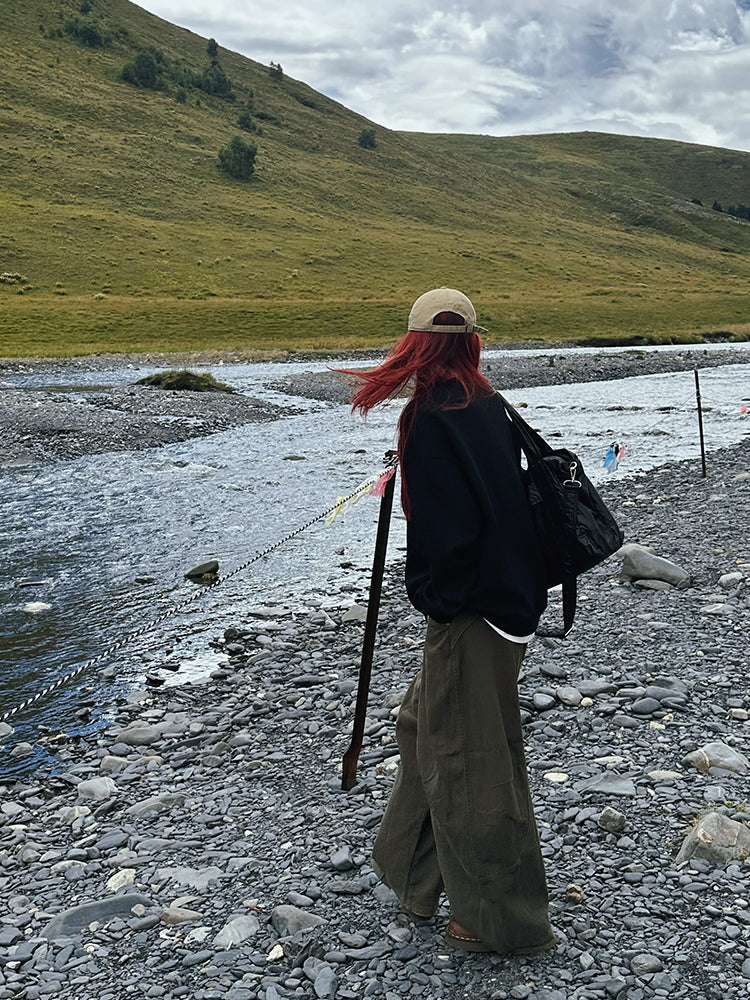 フェイクツーピースヘンリーカラースウェット N686