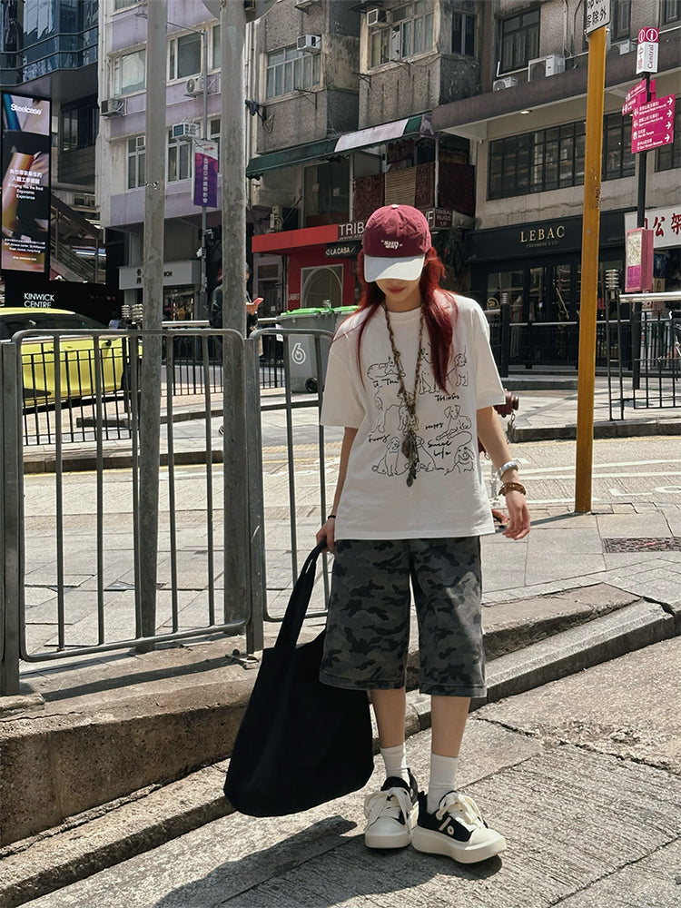 大人カジュアルに映える ロゴプリント半袖Tシャツ 着回し抜群 N428