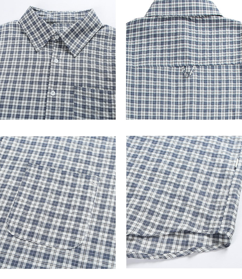 チェック柄長袖シャツ N468