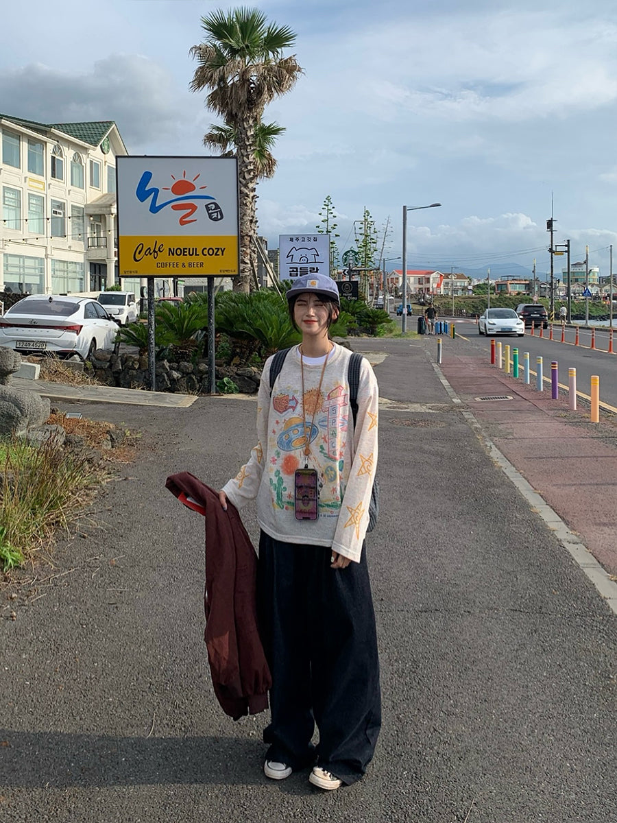 アメリカンレトロ長袖Tシャツ N492