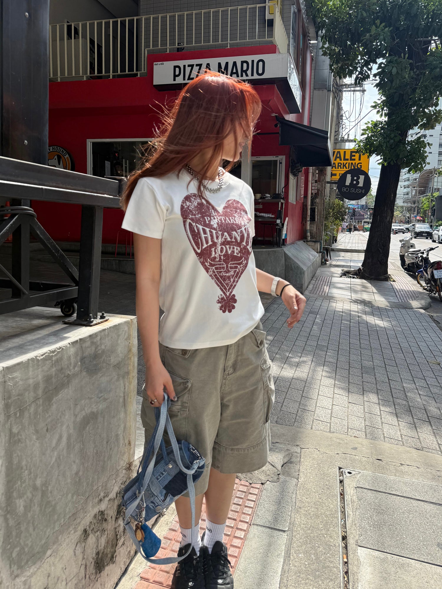 ヴィンテージハート グラフィックTシャツ N516