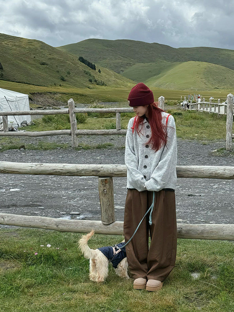 オーバーサイズ・カラー付きニットカーディガン N684