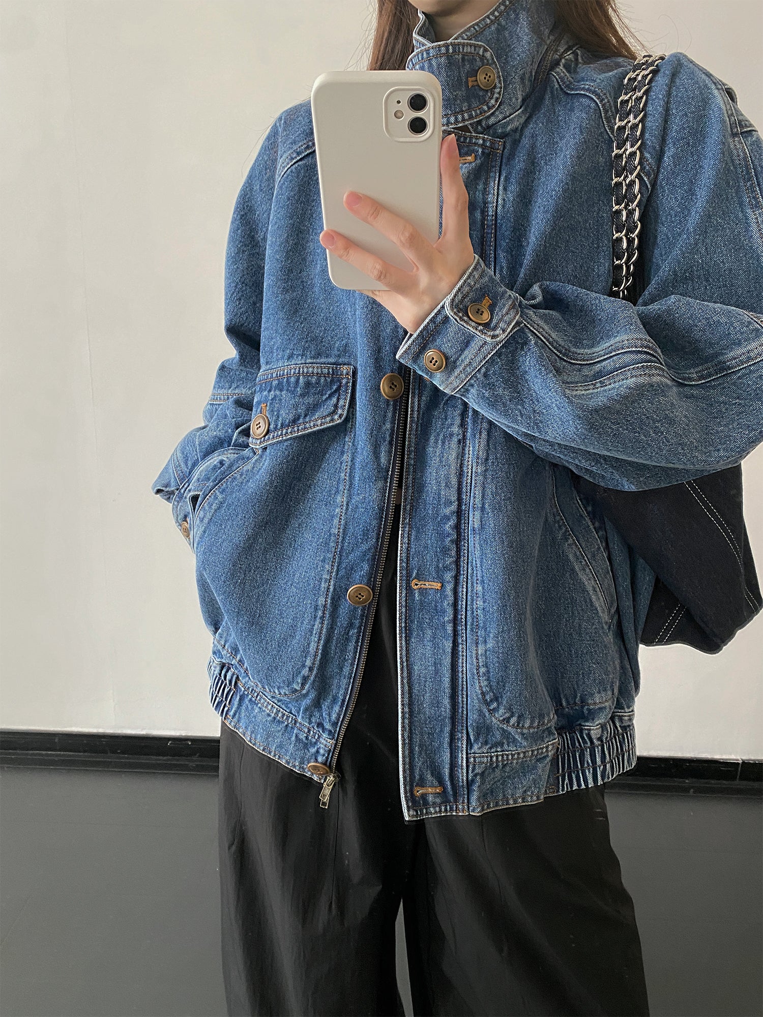 スタンドカラーデニムジャケット N608