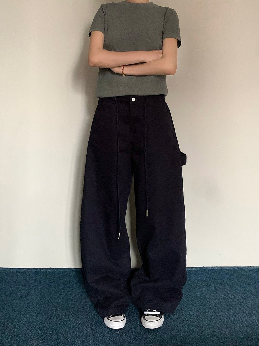 刺繍ワイドレッグパンツ N434