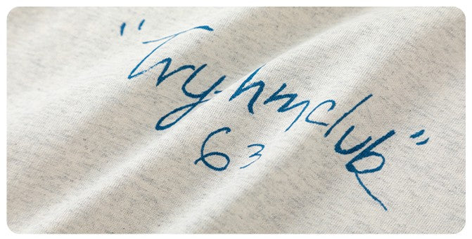 手書き風プリント 半袖Tシャツ リラックスフィット 大人カジュアル N429