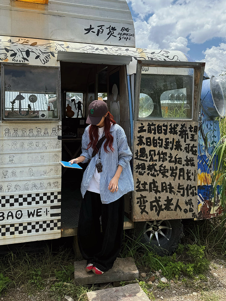 チェック柄長袖シャツ N546