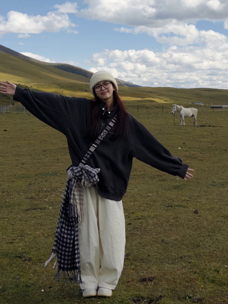 カジュアルワイドコットンパンツ N244