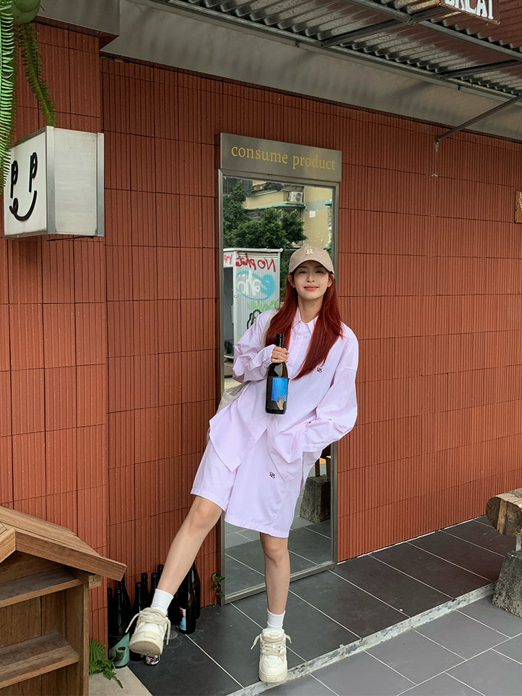 ストライプシャツショーツセットアップ N450