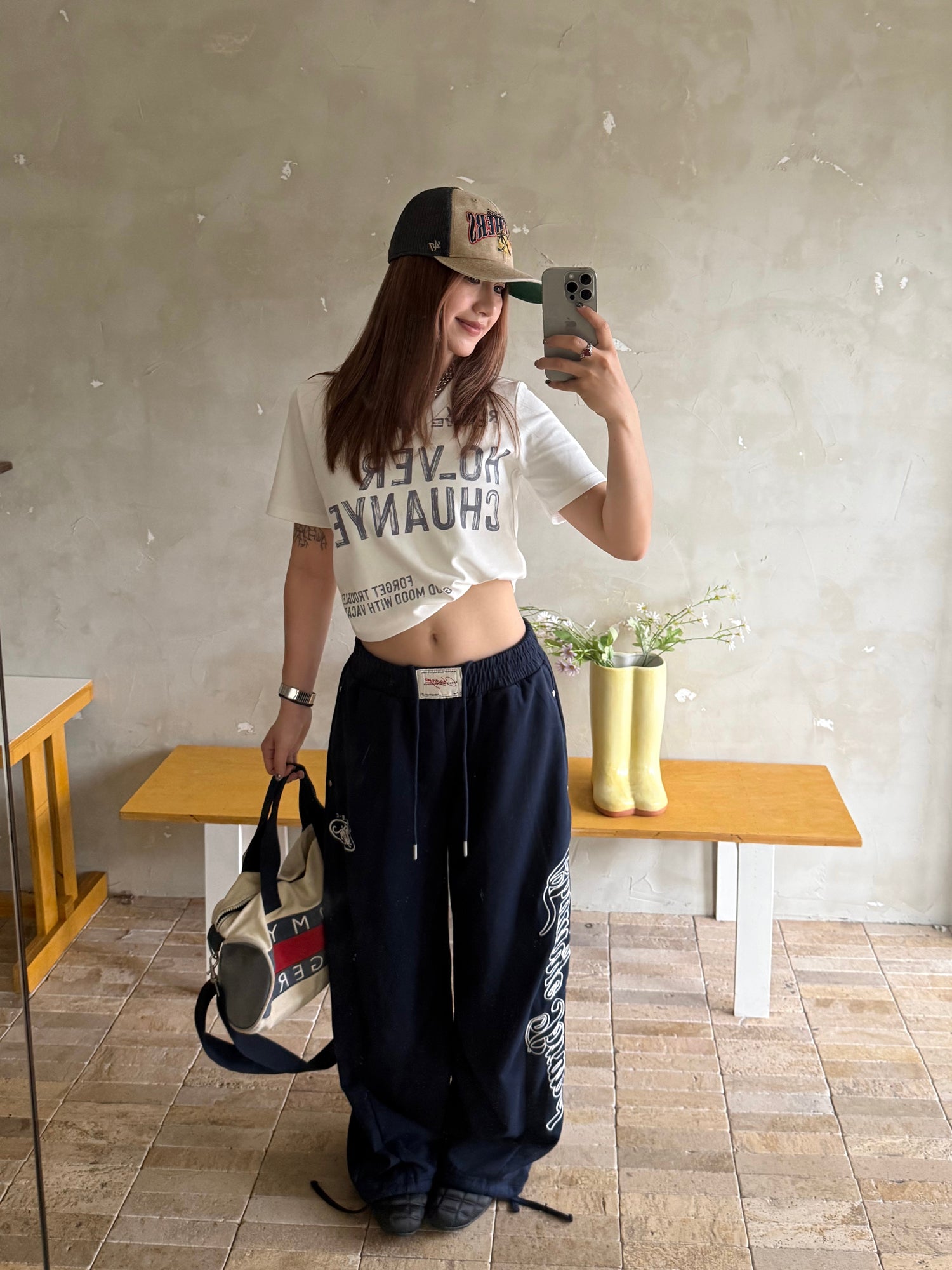 刺繍スウェットパンツ N542