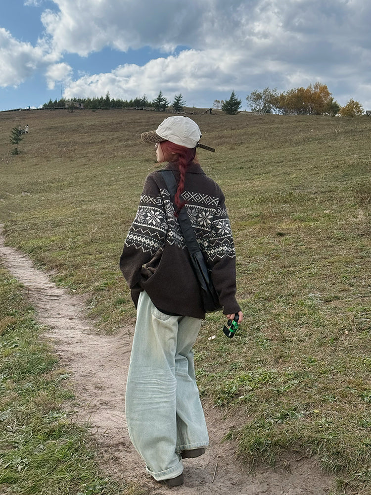 ジャカードニットカーディガン N823