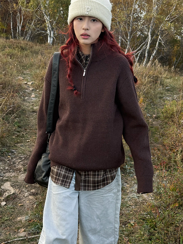 ハーフジップニットセーター N824