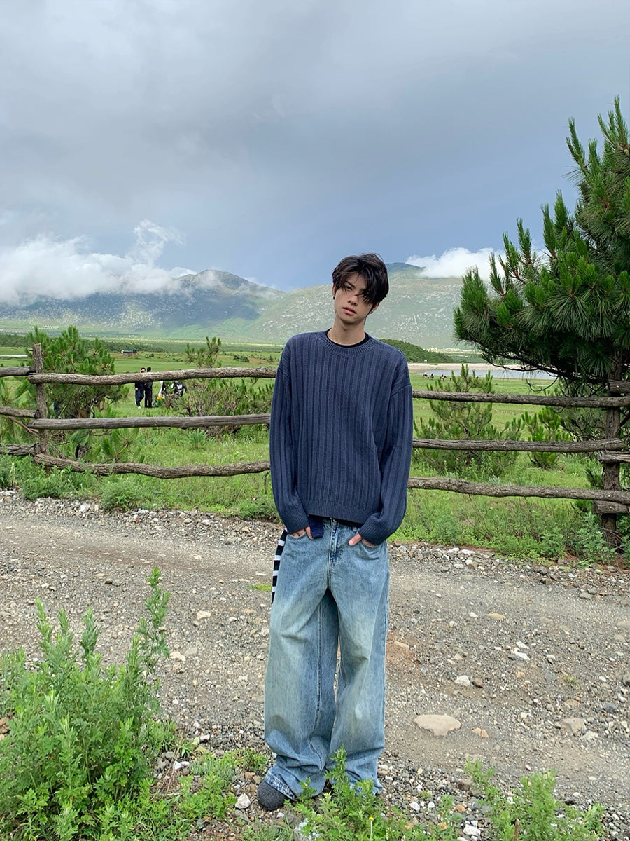 ラウンドネックセーター N555