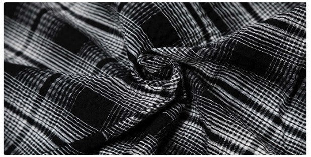 チェック柄ワイドレッグパンツ N424