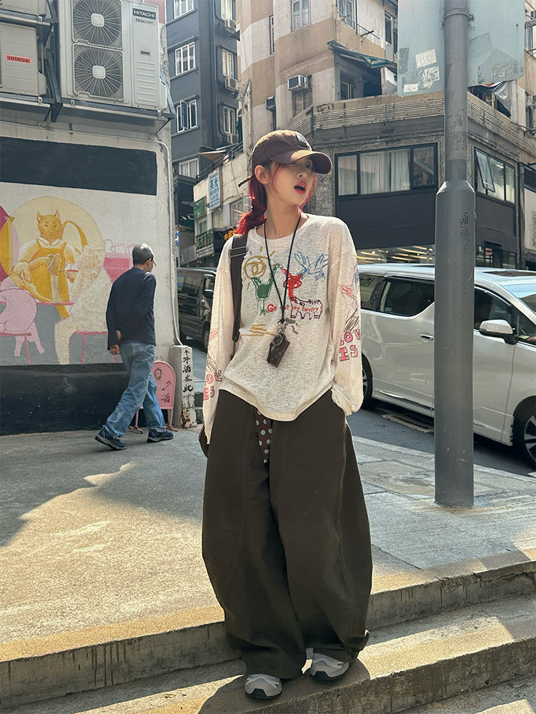 シンプルで着回せる 薄手長袖カットソー きれいめインナー N430