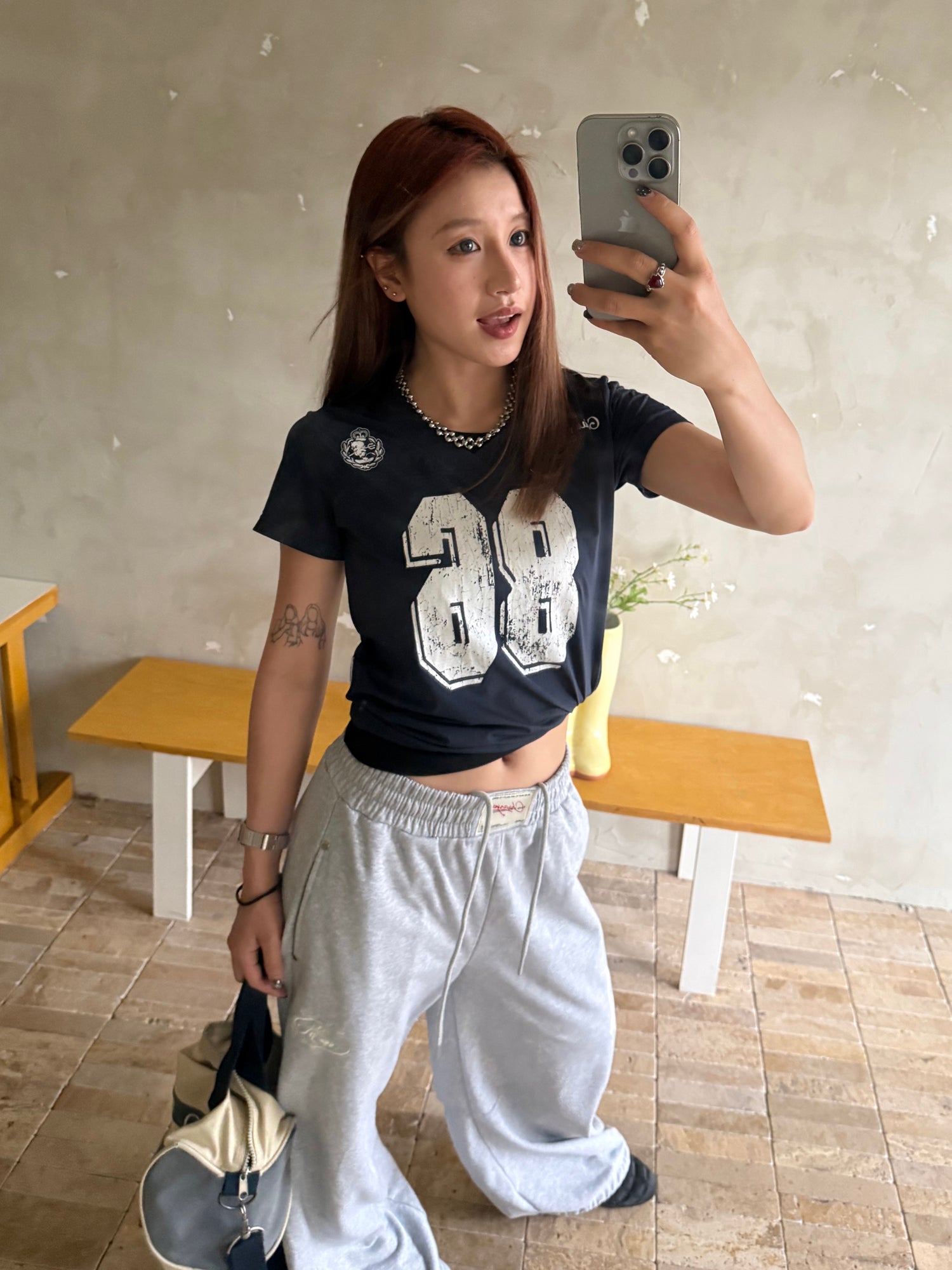 ヴィンテージ風ナンバリング フットボールTシャツ N510