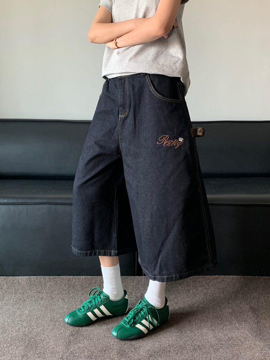 アニマル柄ポケットデニムショーツ N440