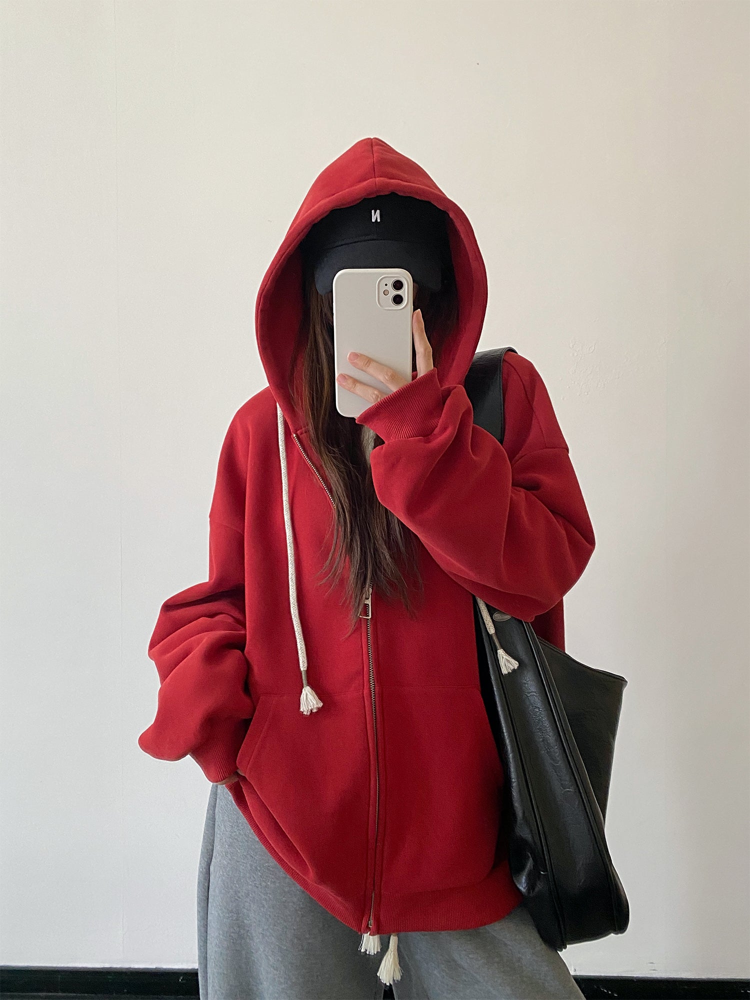 オーバーサイズジッパーパーカー N802