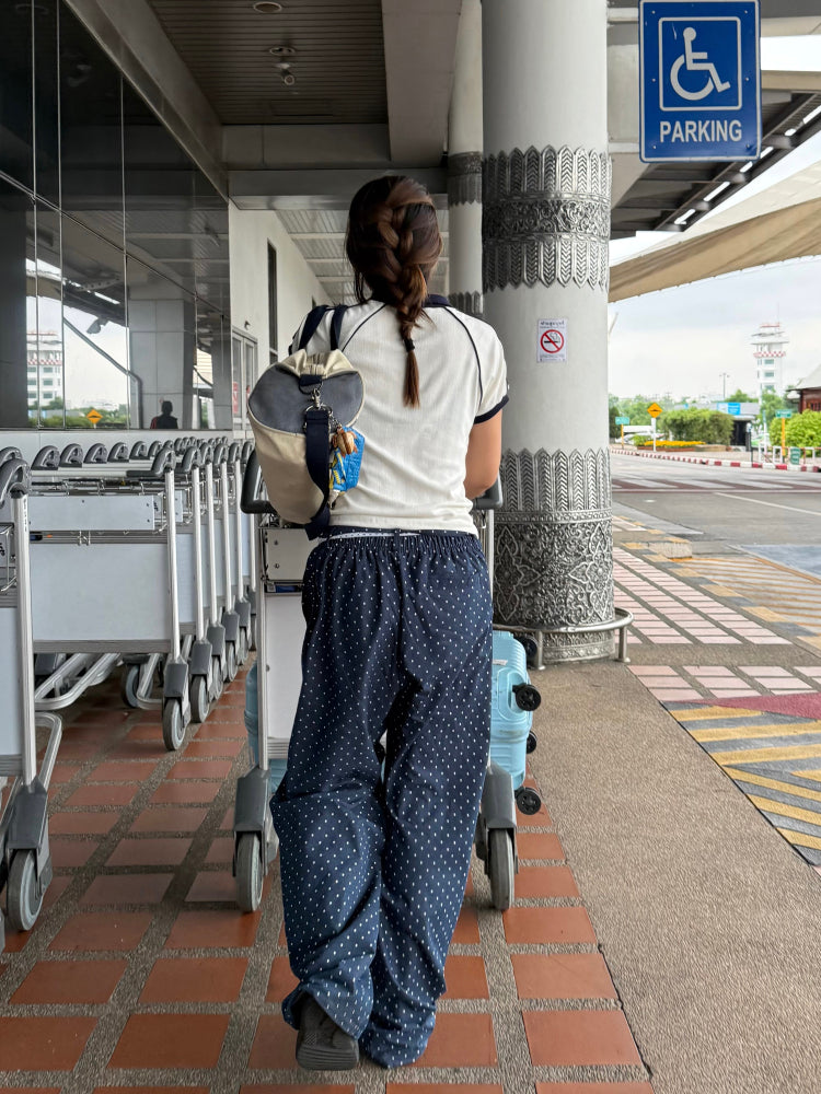 スター柄ウエストゴムパンツ N478