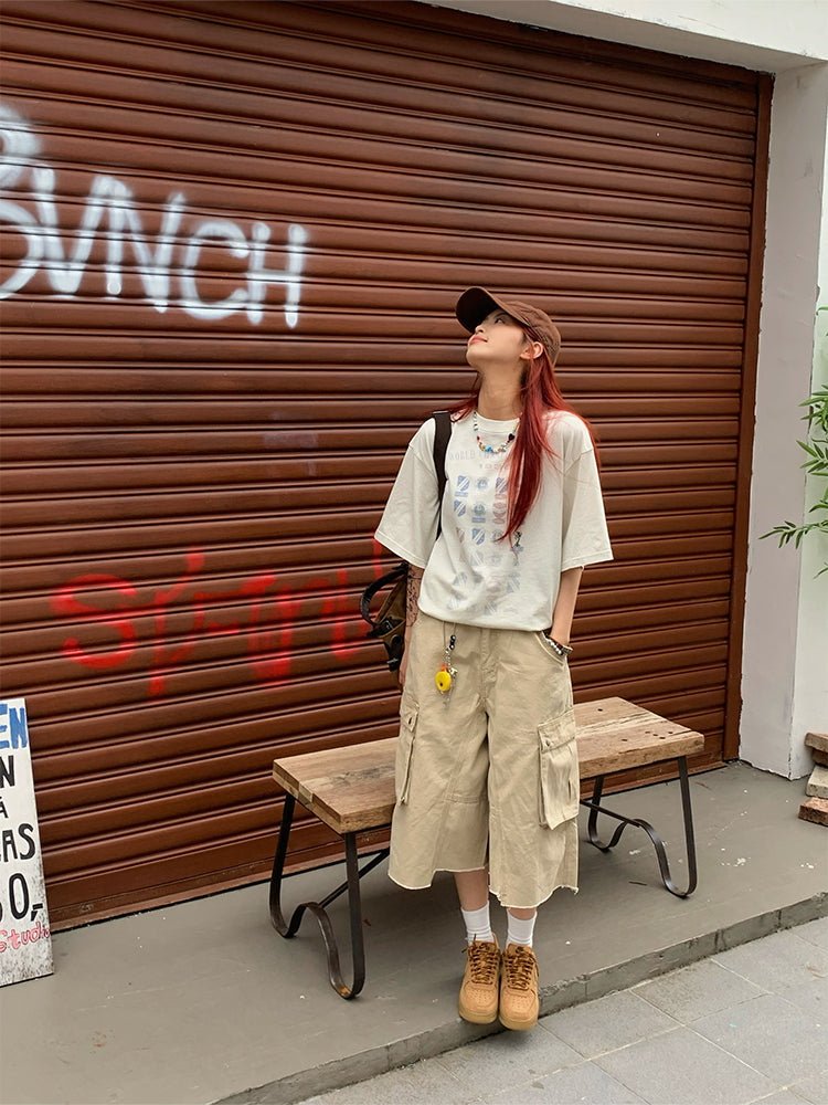 カジュアルプリントTシャツ ユニセックス 半袖 N449