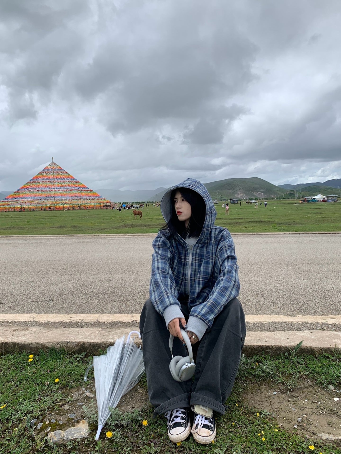 リバーシブルチェック柄パーカー N498