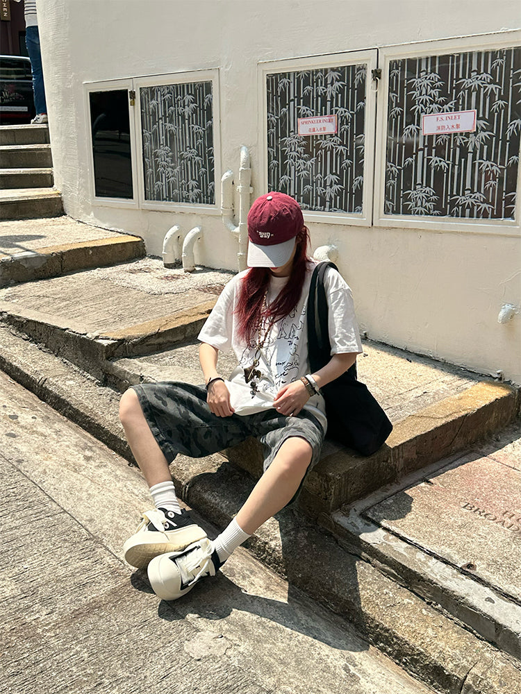 大人カジュアルに映える ロゴプリント半袖Tシャツ 着回し抜群 N428