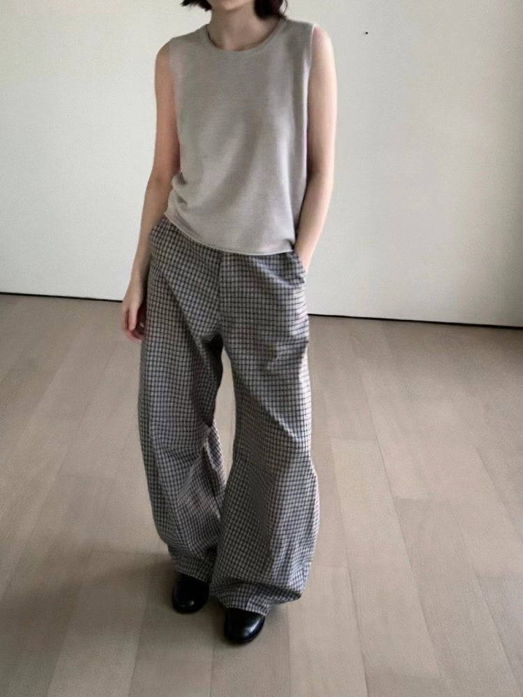 ルーズチェック柄パンツ N467