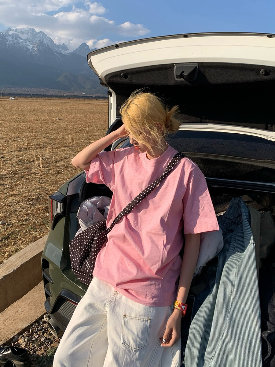 コットン無地半袖Tシャツ ベーシックカット N462