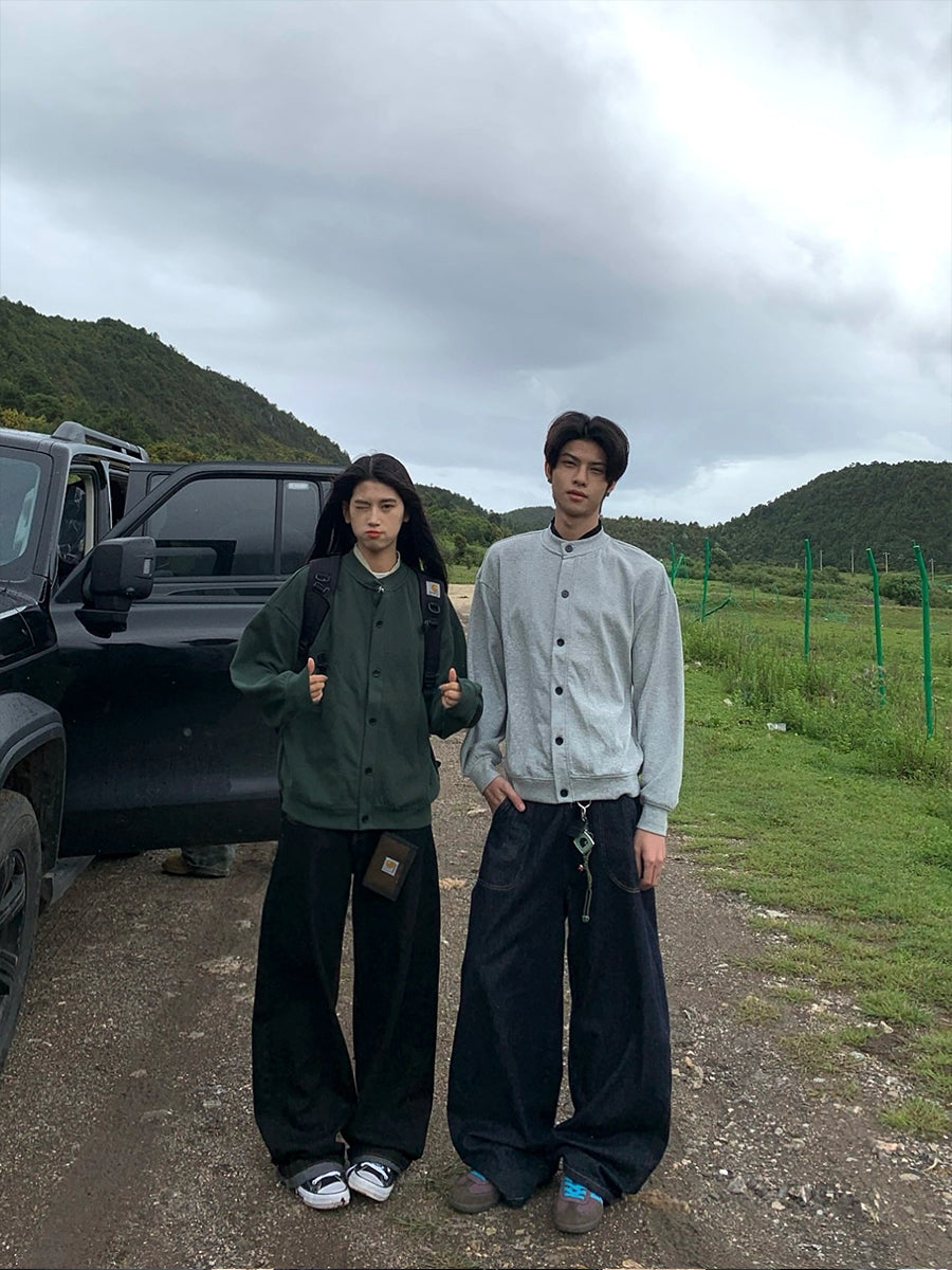 ラウンドネックスウェットカーディガン N559