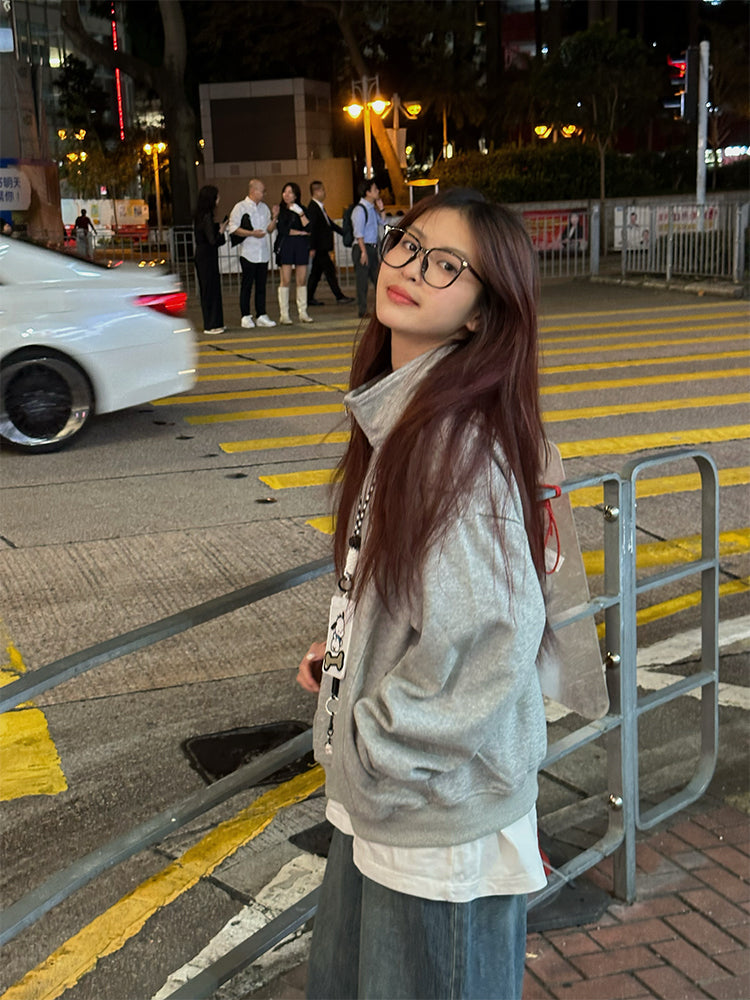 スタンドカラーハーフジップスウェット N138