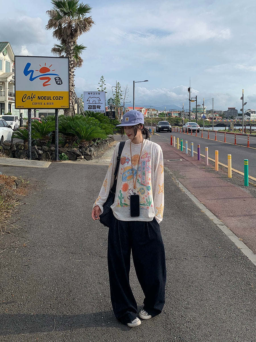 アメリカンレトロ長袖Tシャツ N492